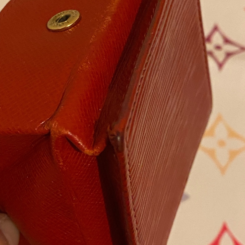 Louis Vuitton Porte Monnaie Boite Castilian Red Epi Leather Accordion Coin Purse - Picture 11 of 15